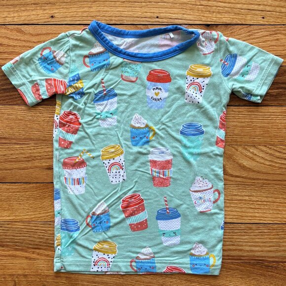 Little Sleepies Two-Piece Pajama Set (Shorts) in Love You a Latte Size 2T - Picture 5 of 9